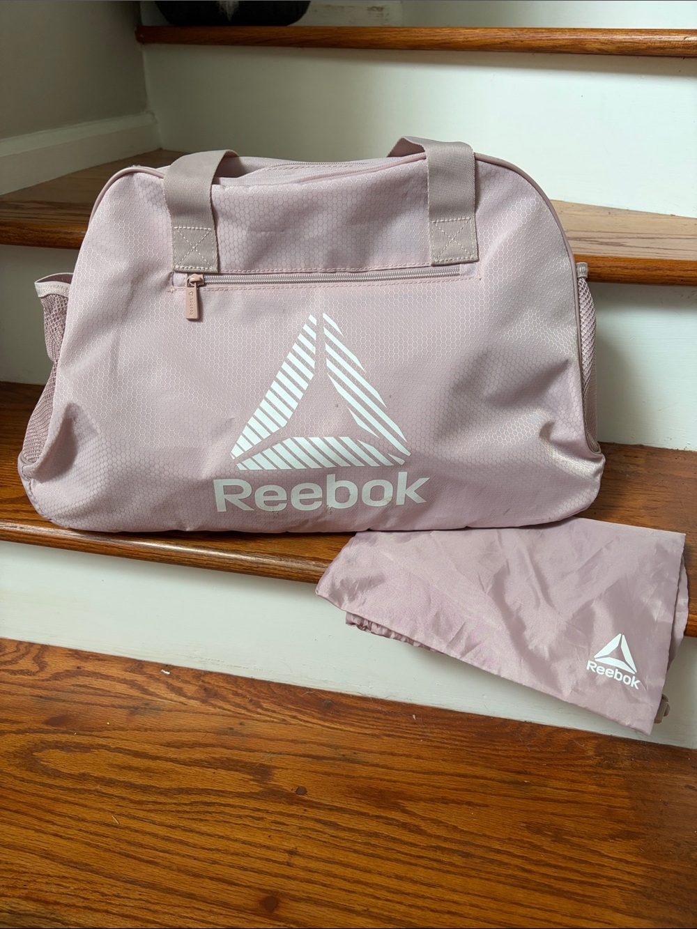 Reebok Light Pink Gym Duffel with White Logo